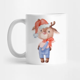 Cute & Adorable Baby Reindeer with Christmas Hat Mug